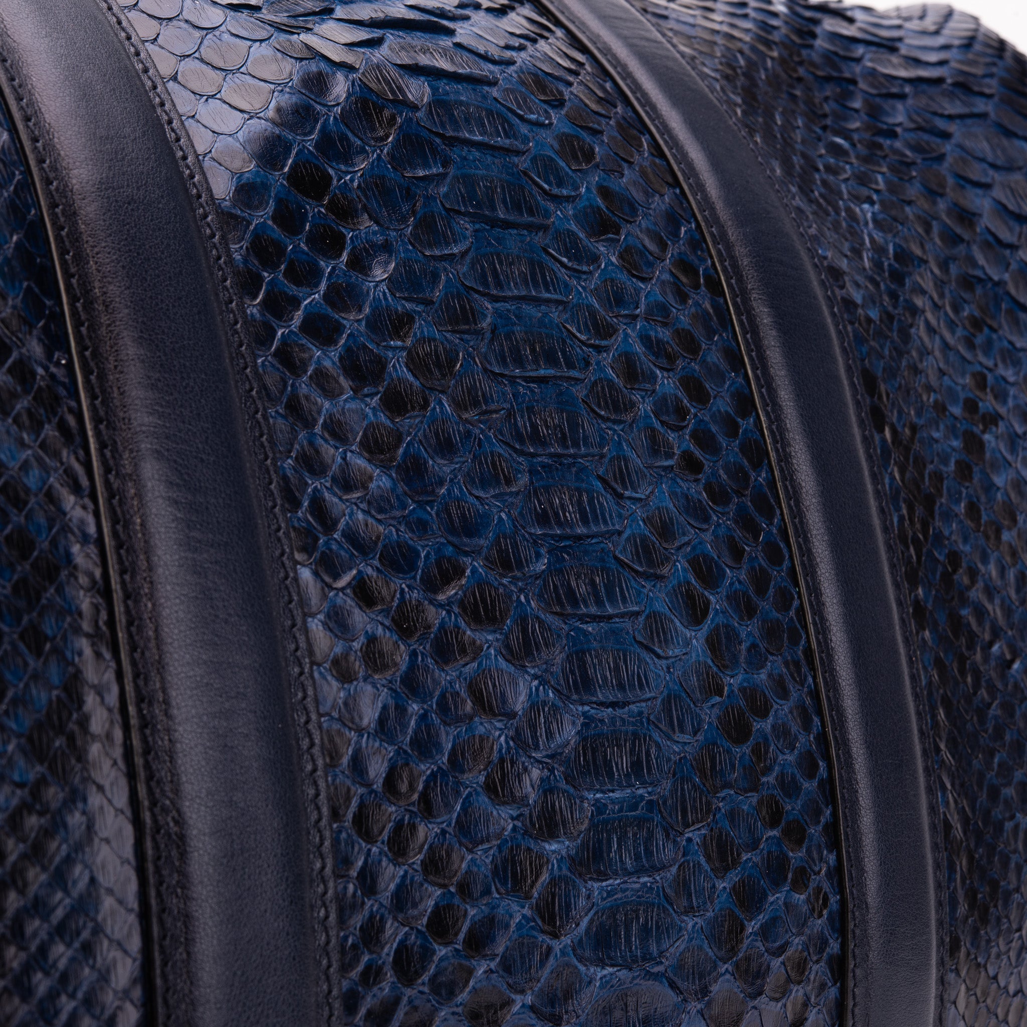 The Velar Navy Hand-Painted Python Leather Weekender Bag