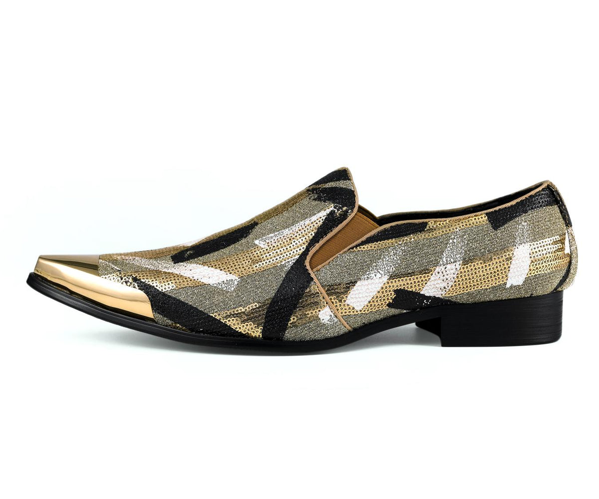 Amali Nelson Gold Slippers — product view 3