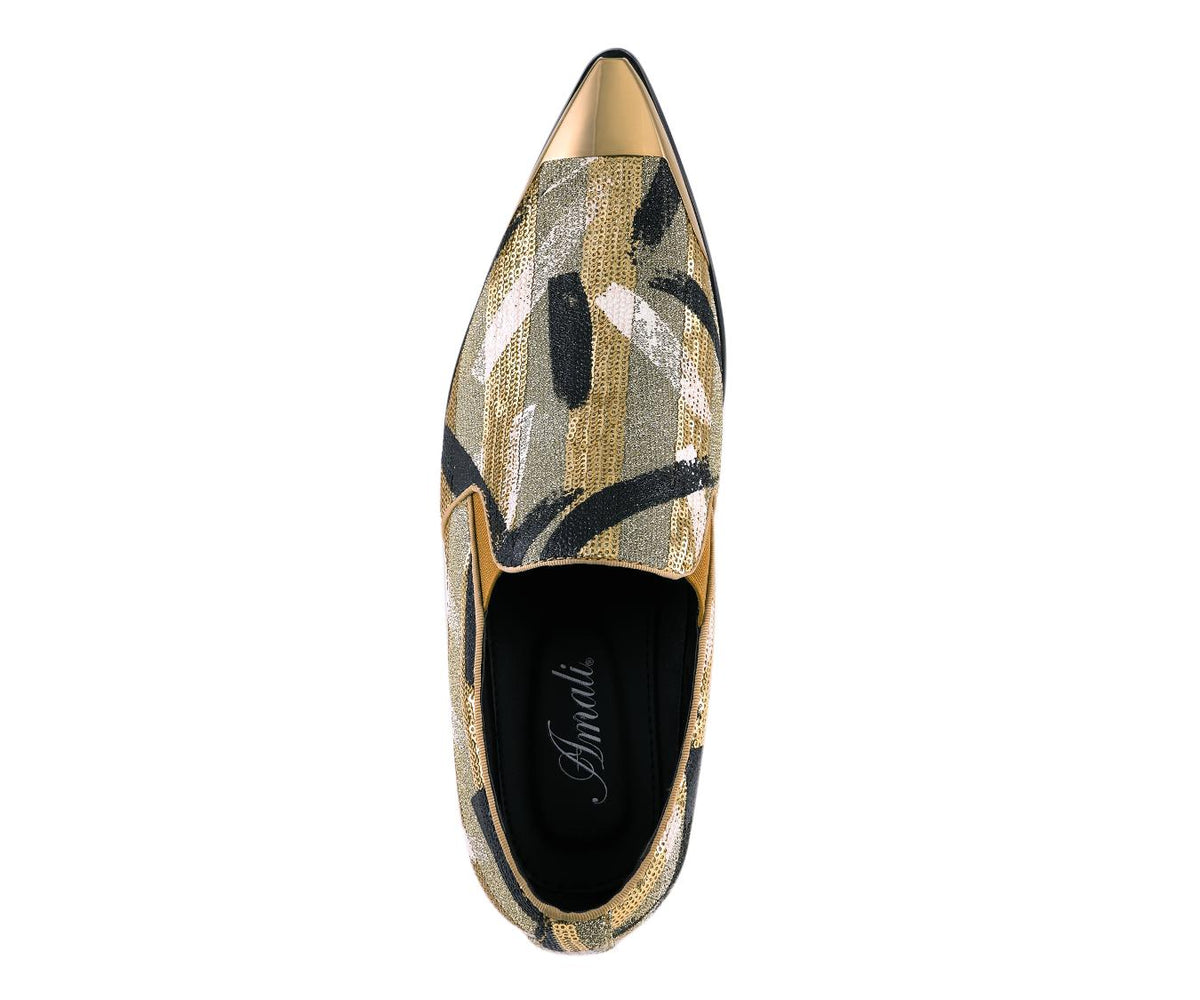 Amali Nelson Gold Slippers — product view 4