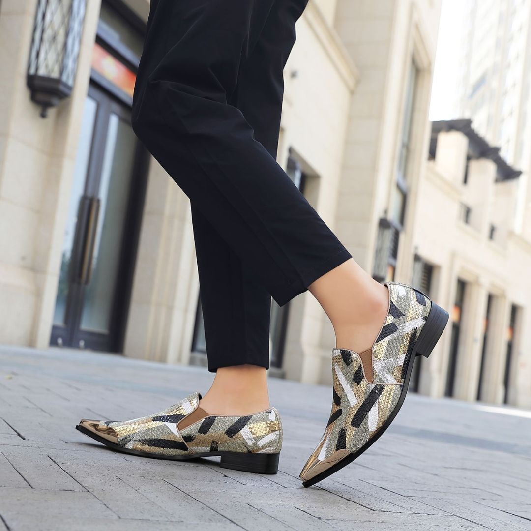 Amali Nelson Gold Slippers — product view 2