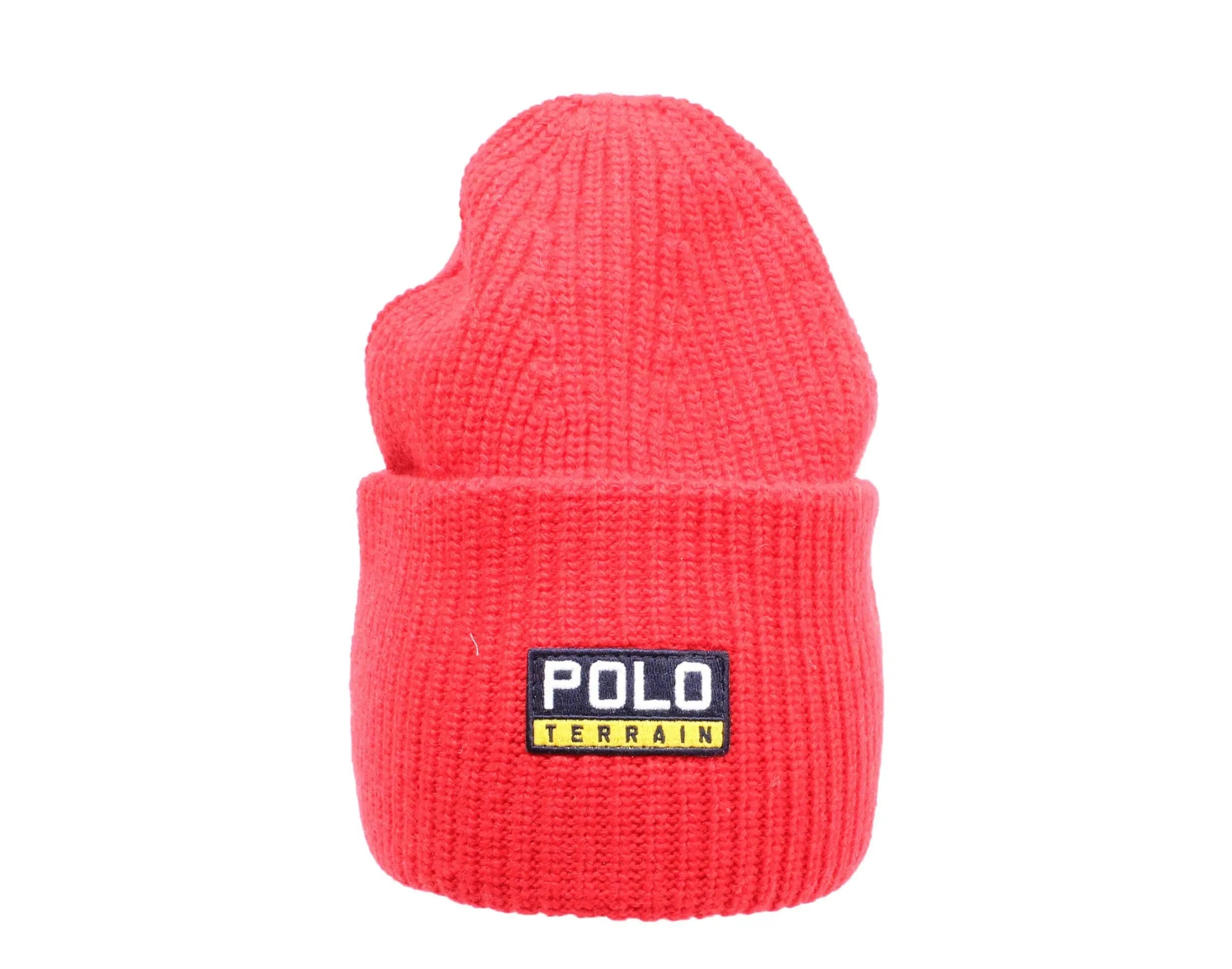 Polo Ralph Lauren Terrain Knit Cuffed Beanie Hat Red