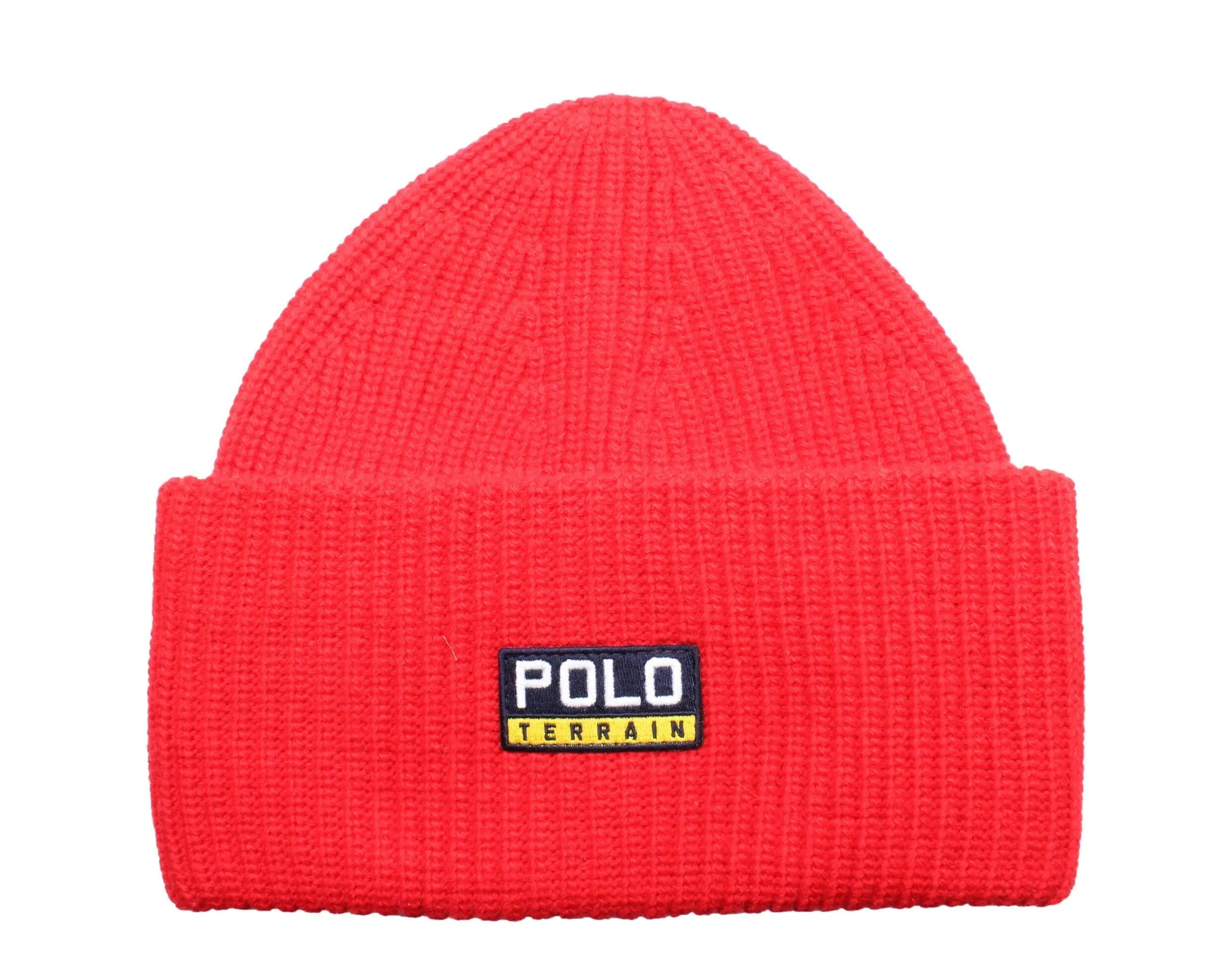 Polo Ralph Lauren Terrain Knit Cuffed Beanie Hat Red