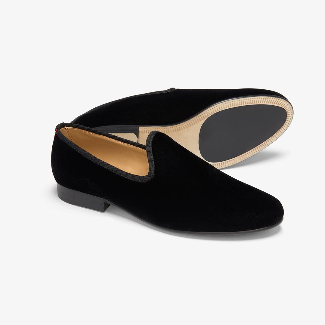 Del Toro Shoes Men's Black Velvet Slipper II