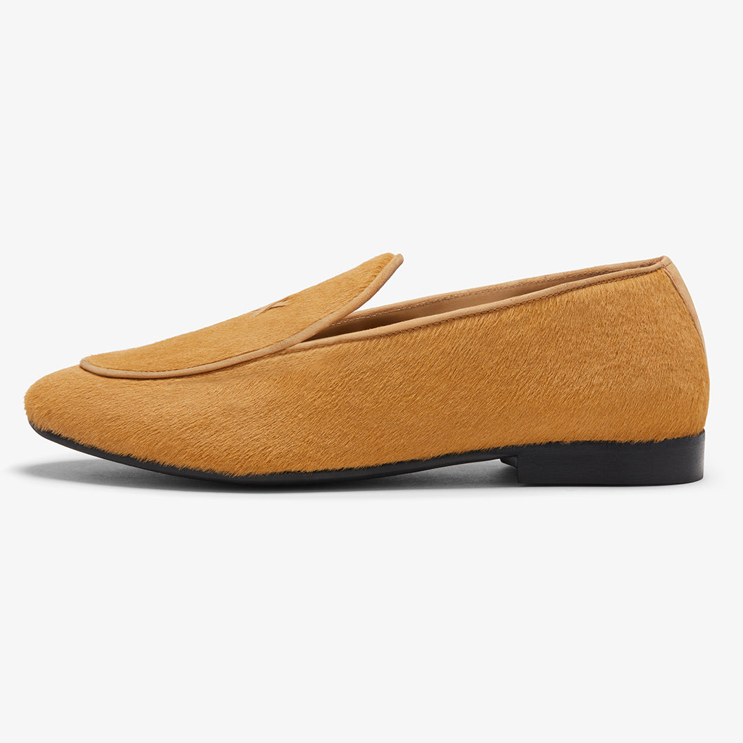 Del Toro Shoes Men's Camel Pony Hair Milano Loafer