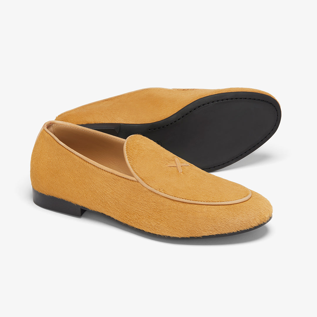 Del Toro Shoes Men's Camel Pony Hair Milano Loafer