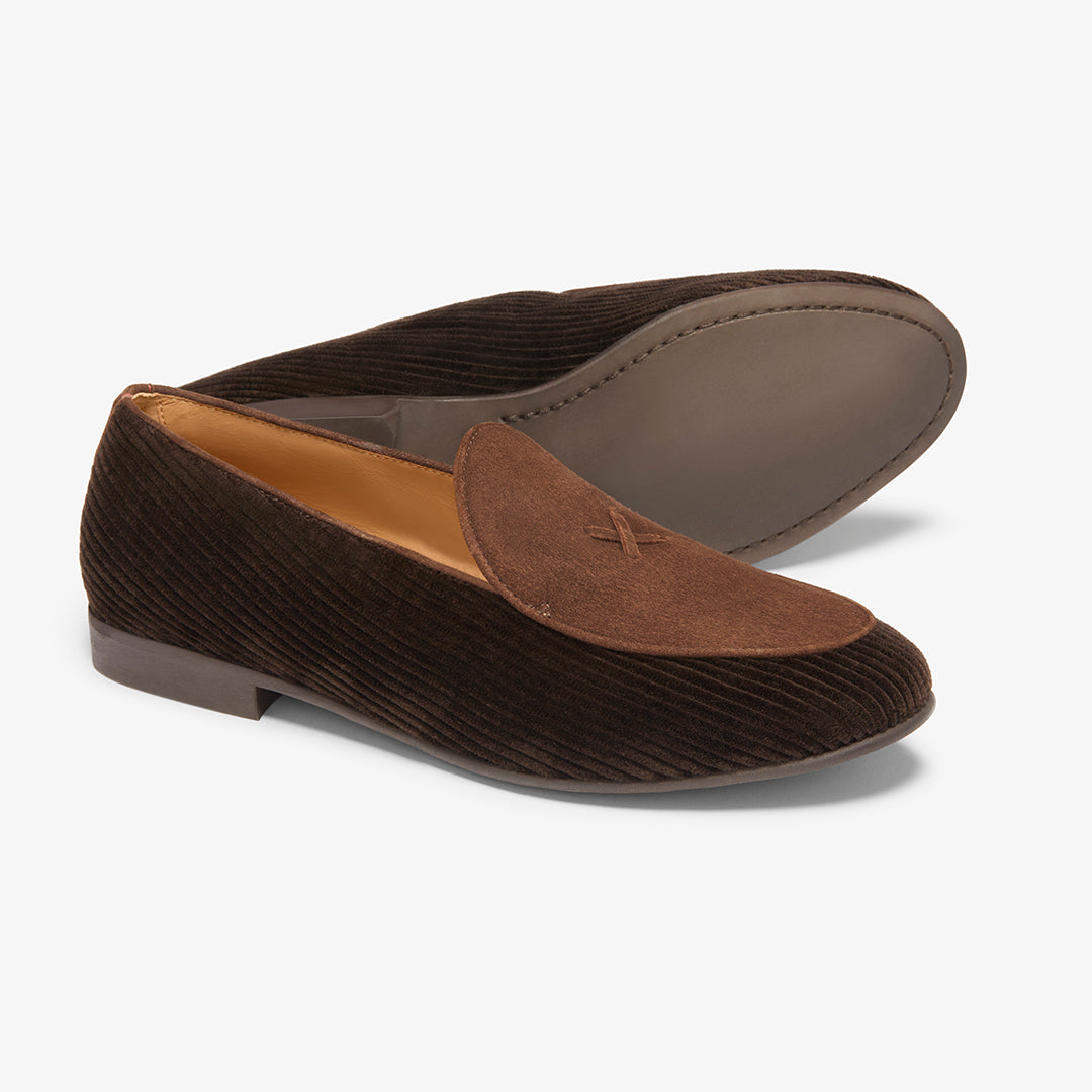 Del Toro Shoes Men's Brown Corduroy Milano Loafer