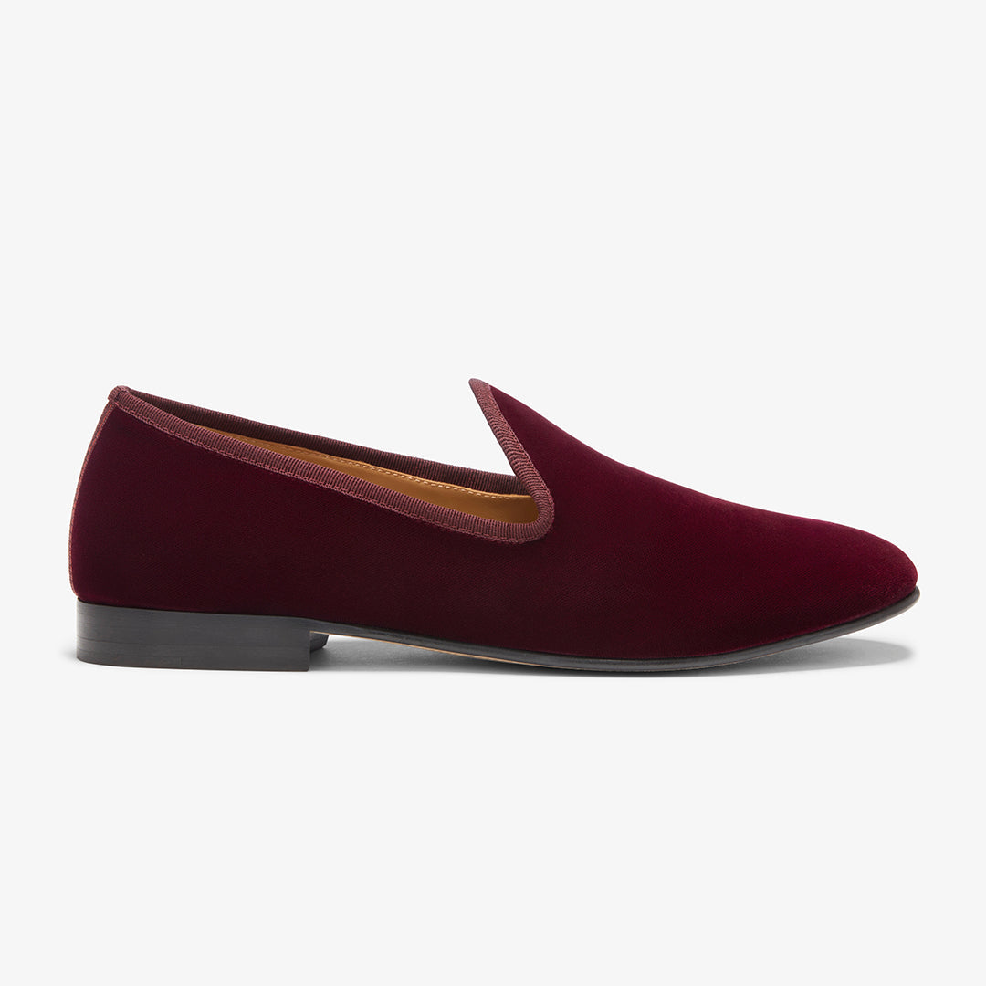 Del Toro Shoes Men's Oxblood Velvet Slipper II
