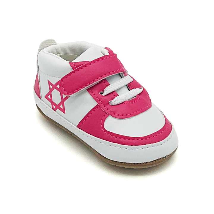 Air Maccabees Infant (Pink) Israel Star of David Leather Sneakers with Magen David – product view 3