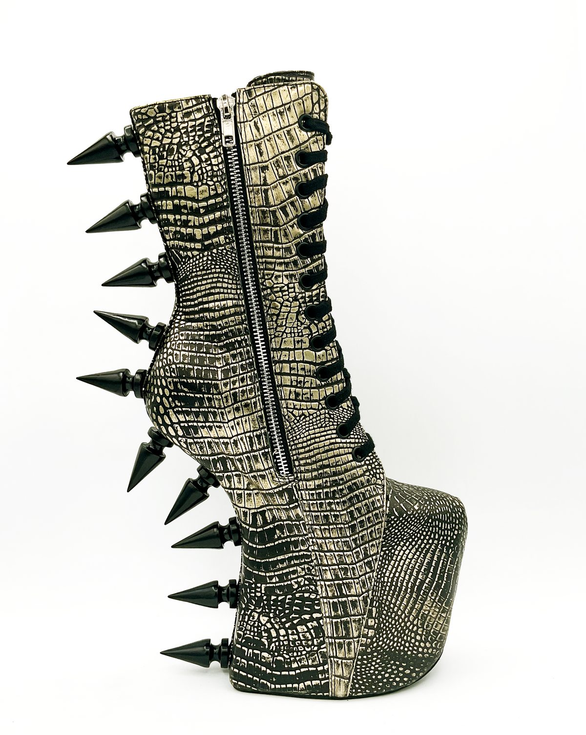 Prehistoric Gold Platform Boot