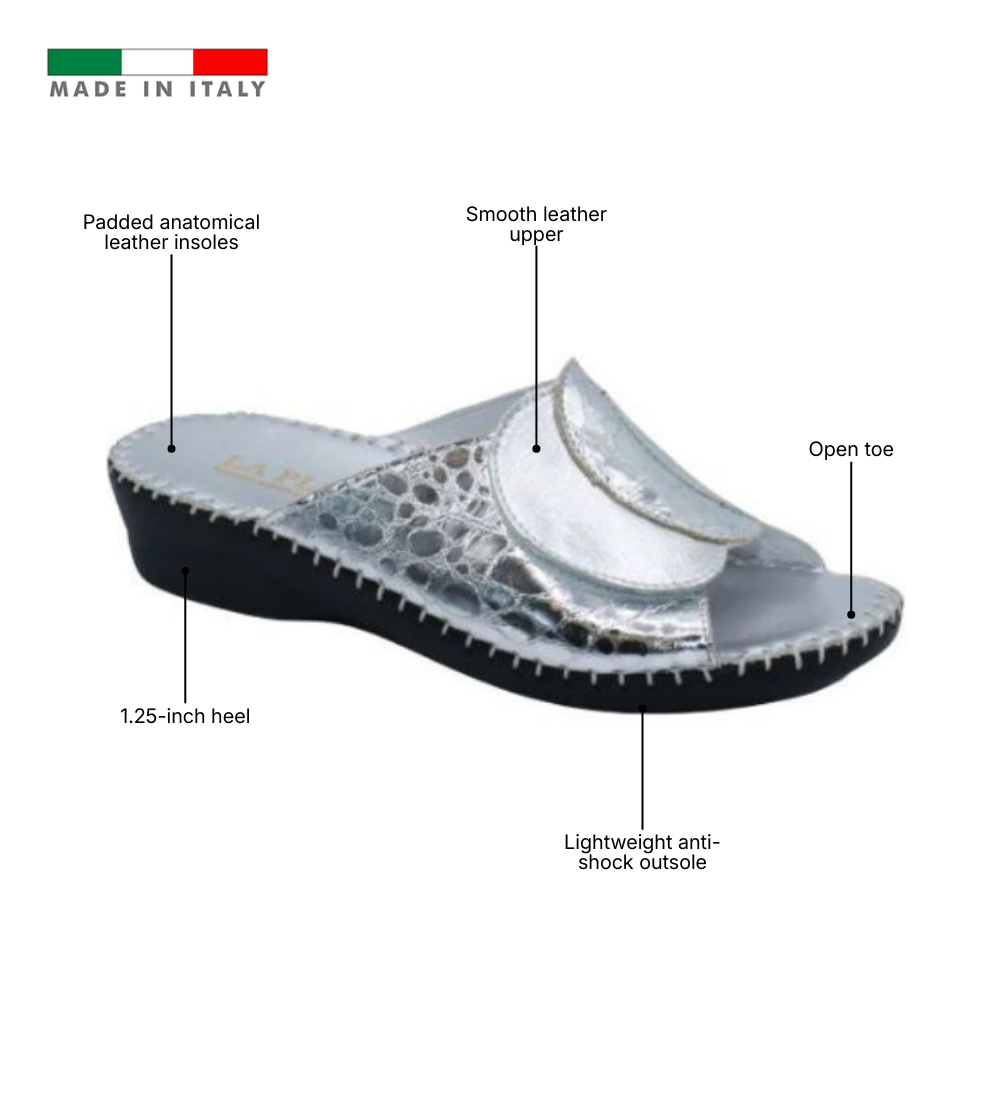 Paola Adjustable Leather Slide