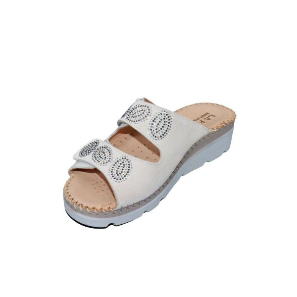 Glitz Gem-Studded Leather Sandal