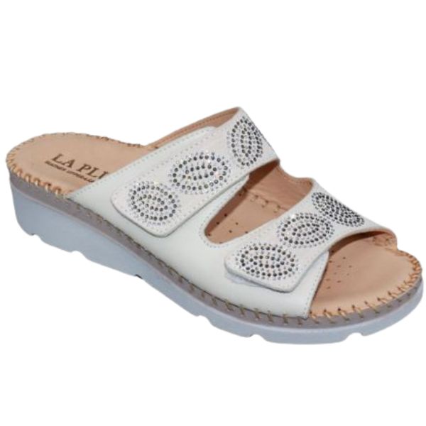 Glitz Gem-Studded Leather Sandal