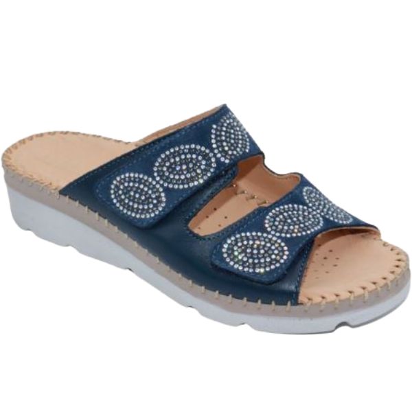 Glitz Gem-Studded Leather Sandal