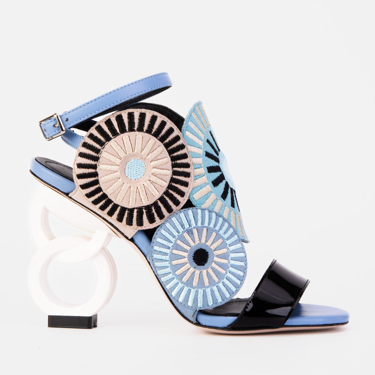 Vinci Leather The Parama Blue Leather Ankle Strap Women Sandal – product view 1