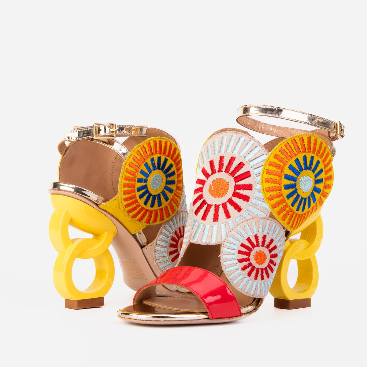 Vinci Leather The Parama Yellow Leather Ankle Strap Women Sandal – product view 3