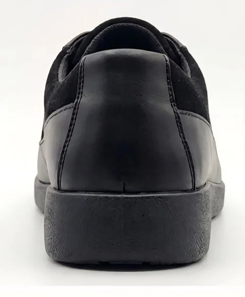Johnny Famous Bally Style Park West Men's Black Leather and Suede Low Top Sneakers