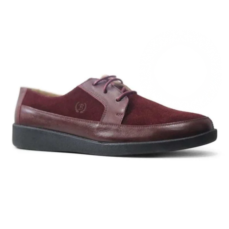 Burgundy Johnny Famous Bally Style Park West men's low-top sneakers