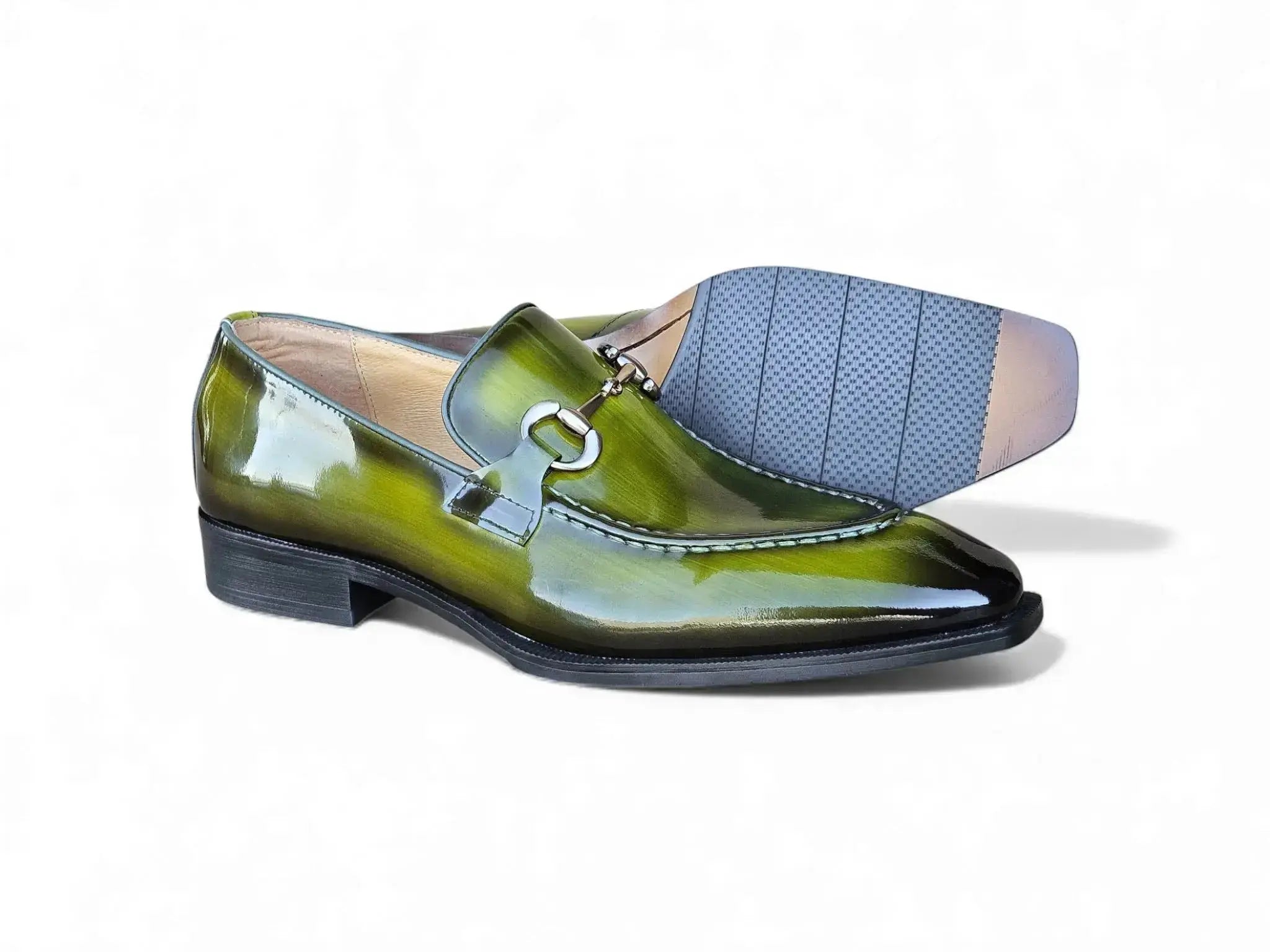 Carrucci Shoes Men's KS303 01P Men's Premium Leather Green KS303 01P
