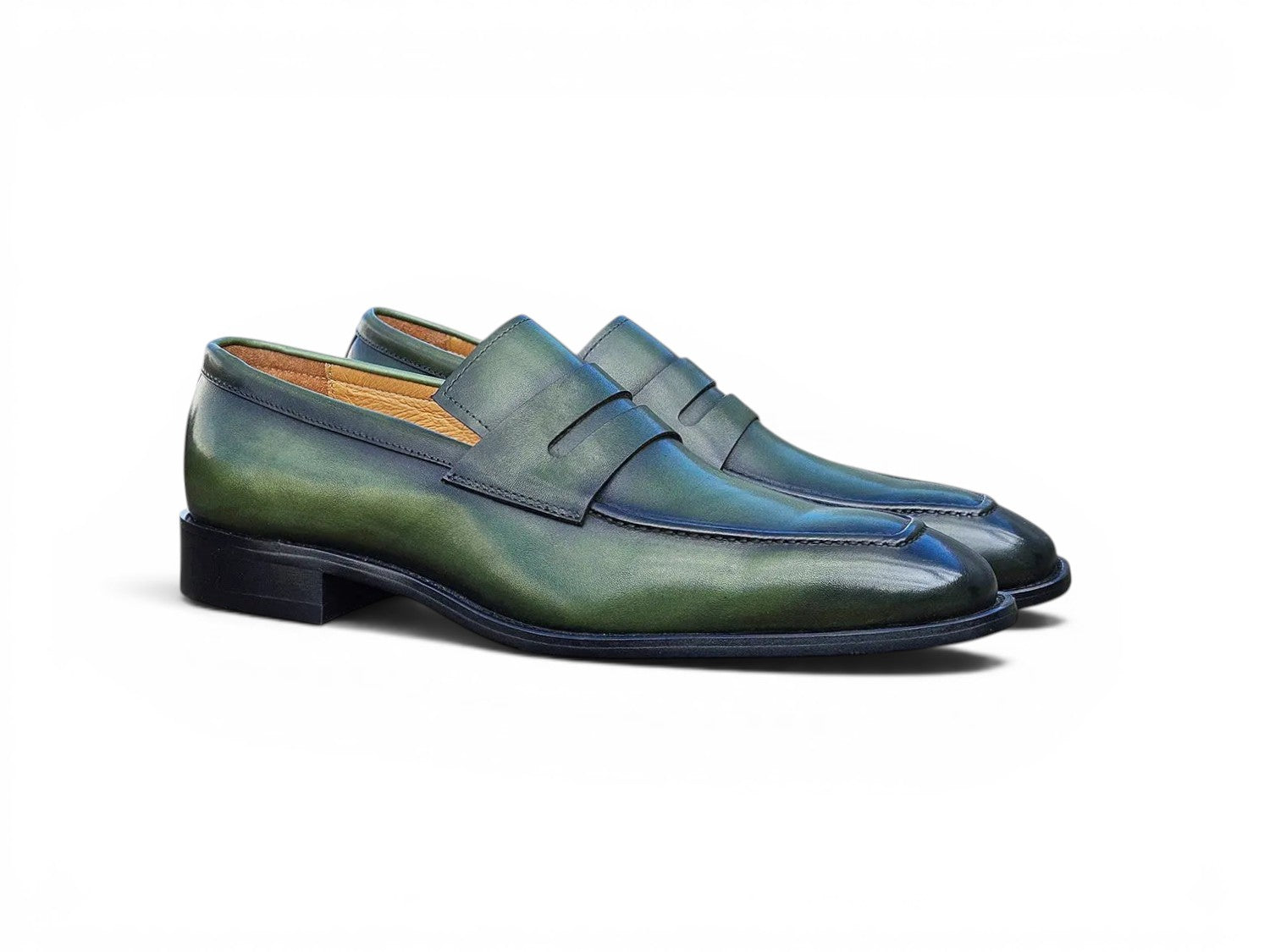 Carrucci Shoes Men's Men’s Penny Loafer Calfskin Leather Patina KS509 32