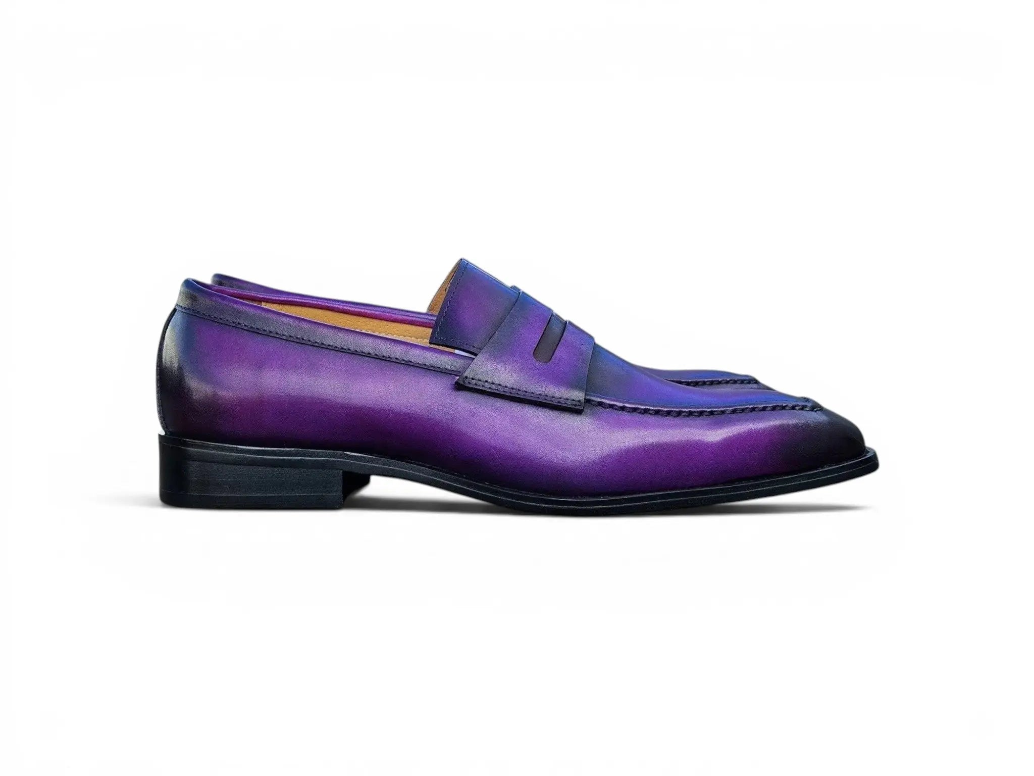 Carrucci Shoes Men's Men’s Penny Loafer Calfskin Leather Patina KS509 32