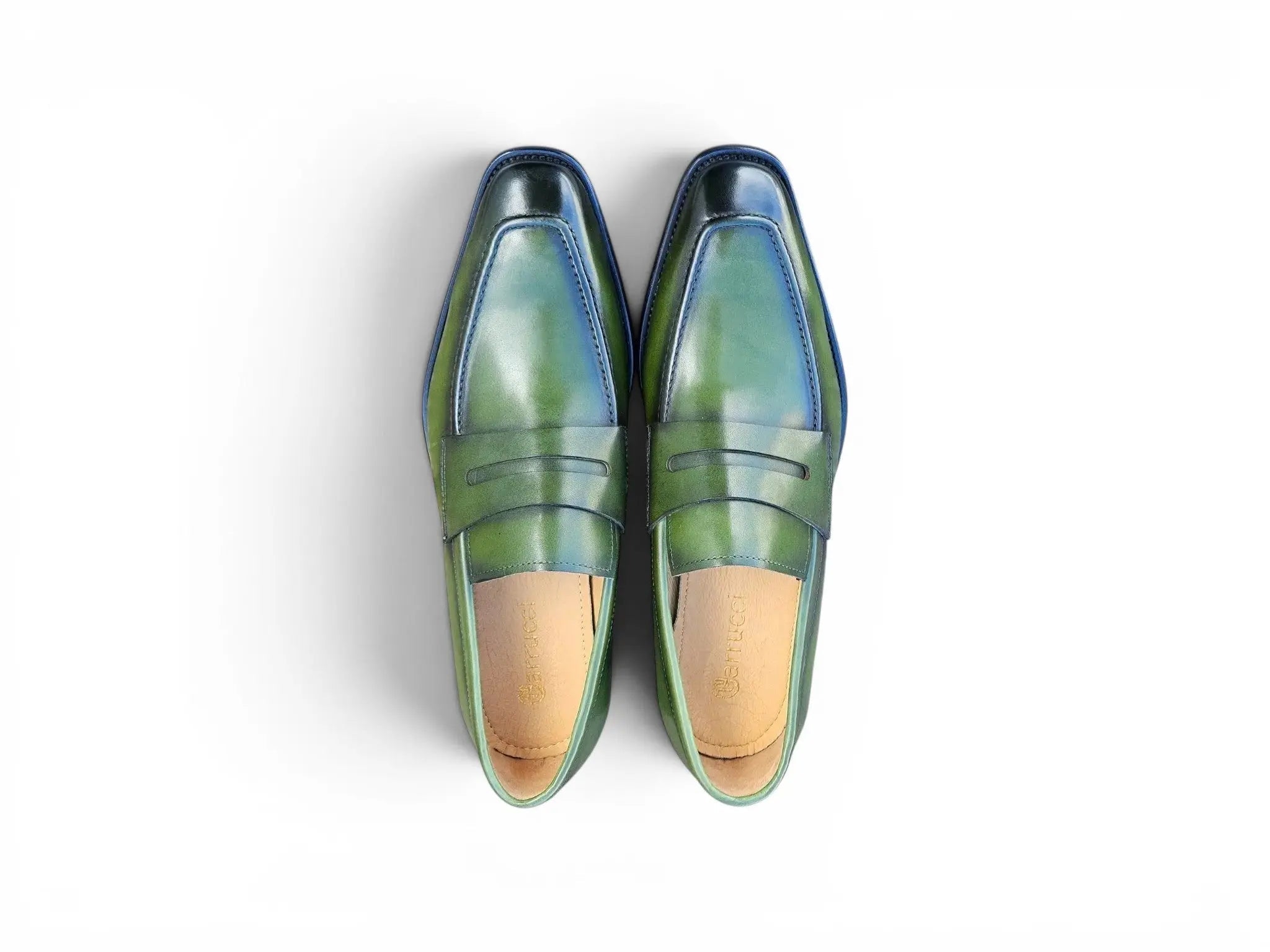 Carrucci Shoes Men's Men’s Penny Loafer Calfskin Leather Patina KS509 32