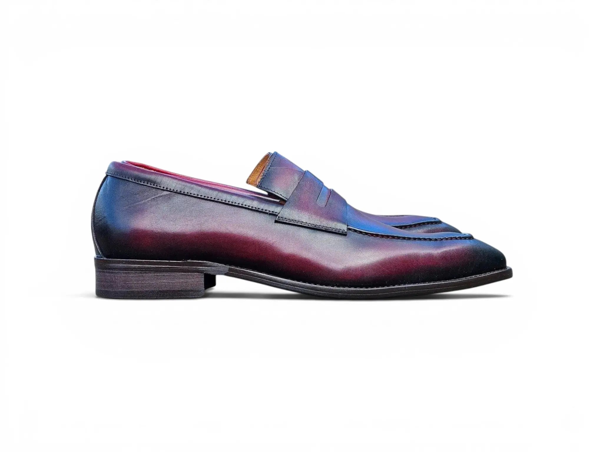 Carrucci Shoes Men's Men’s Penny Loafer Calfskin Leather Patina KS509 32