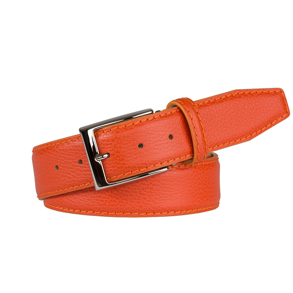 Tangerine Italian Pebble Grain Belt