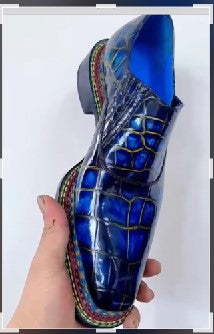 C&E Fashions Maurice Phantom II Custom Made Alligator Shoe - Blue – product view 5