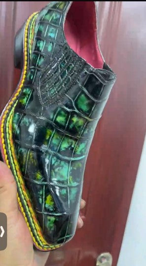 C&E Fashions Maurice Phantom II Custom Made Alligator Shoe - Green – product view 1