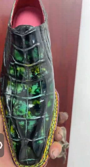 C&E Fashions Maurice Phantom II Custom Made Alligator Shoe - Green – product view 4