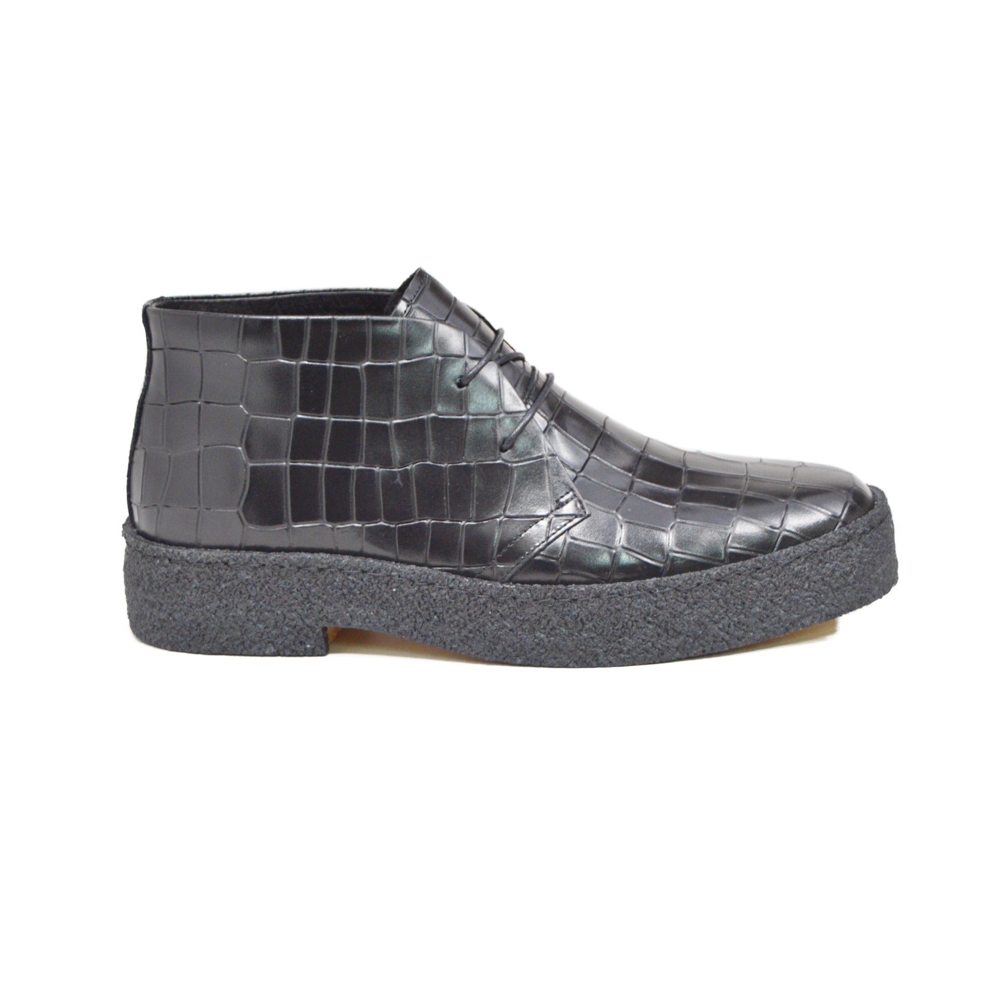 British Walkers Playboy Original Men's High Top Croc Leather Shoes with Gummy Soles view 12