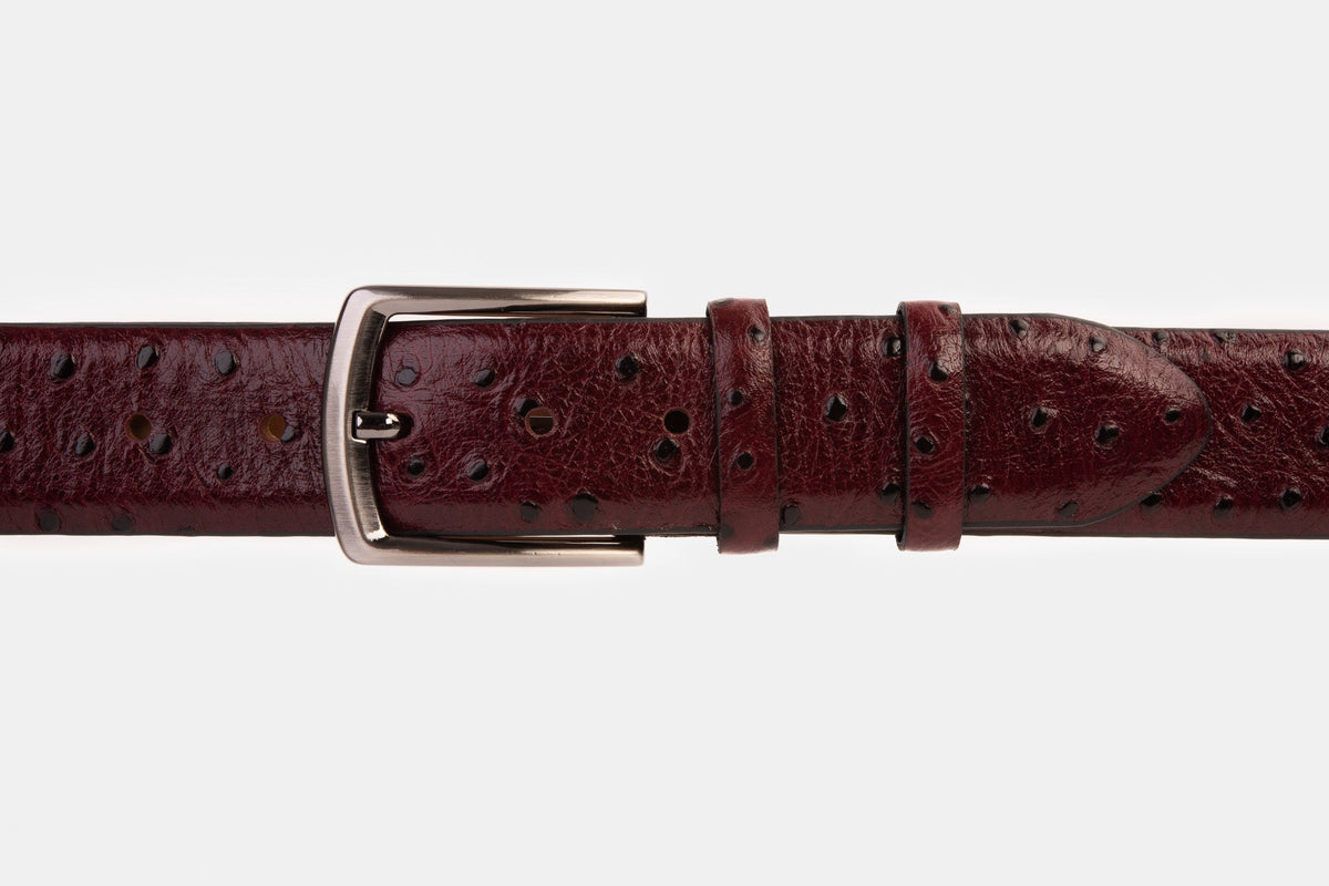 Vinci Leather The Porto Alegre Burgundy Leather Belt – product view 2