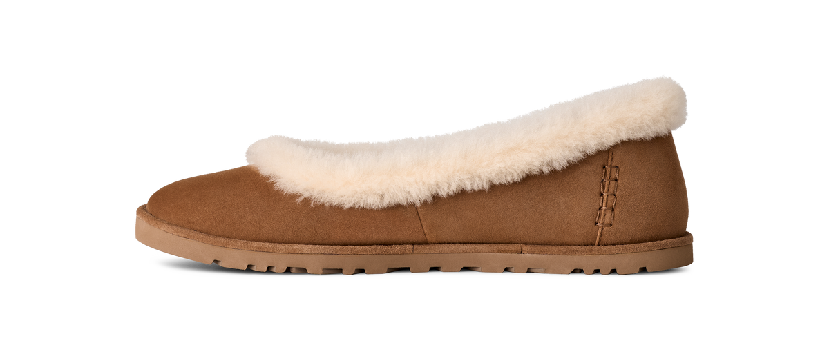 UGG Zora Ballet Womens Flats — Chestnut Suede