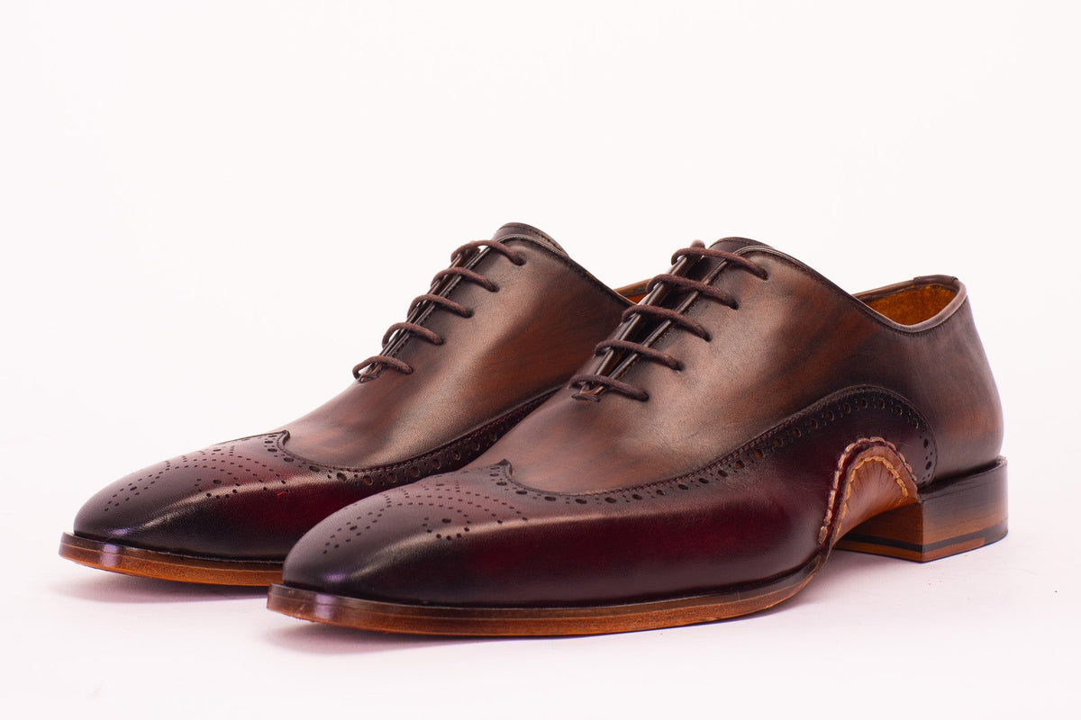 Vinci Leather The Royal Hand Craft Burgundy Wingtip Oxford Men Shoe – product view 3