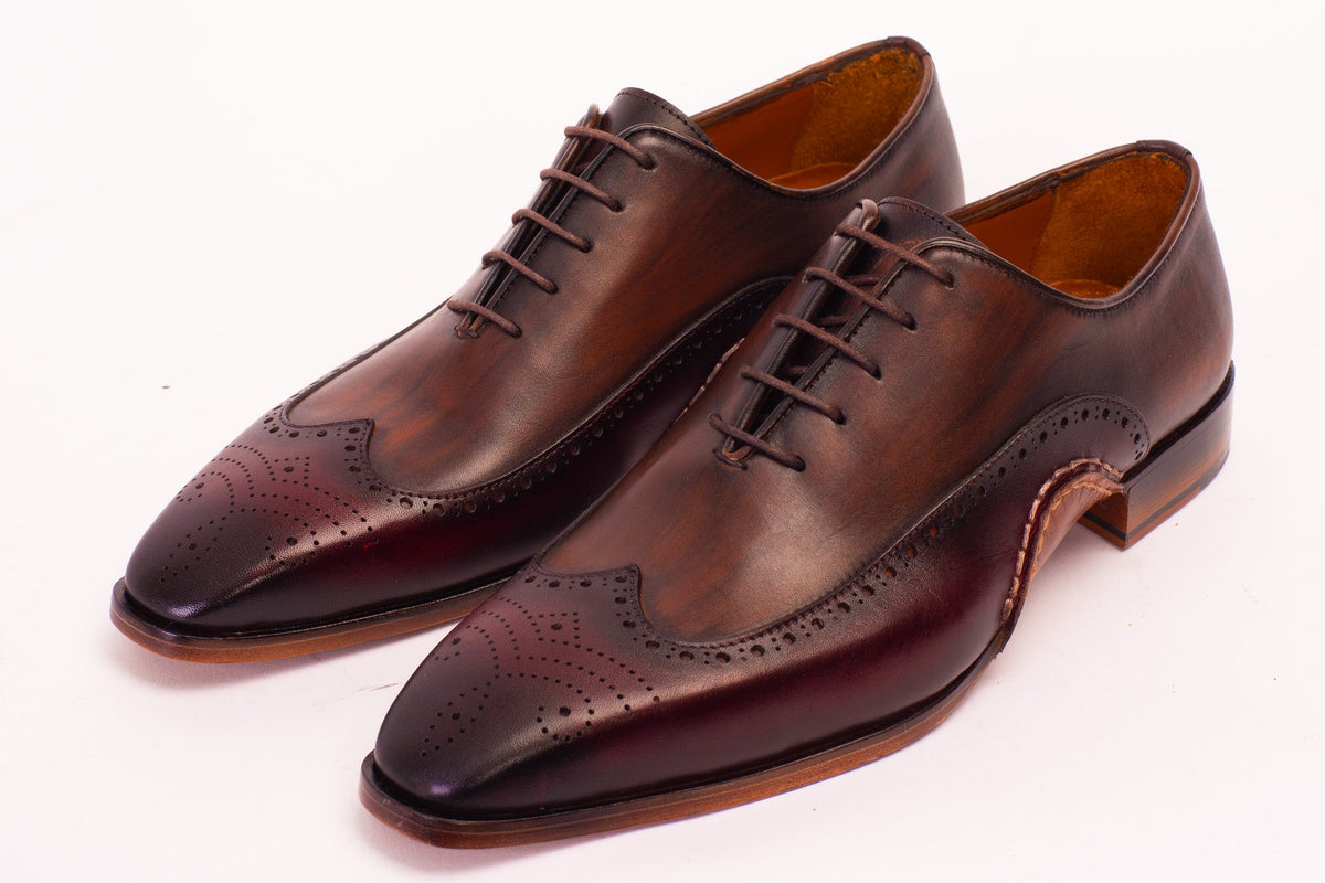 Vinci Leather The Royal Hand Craft Burgundy Wingtip Oxford Men Shoe – product view 9