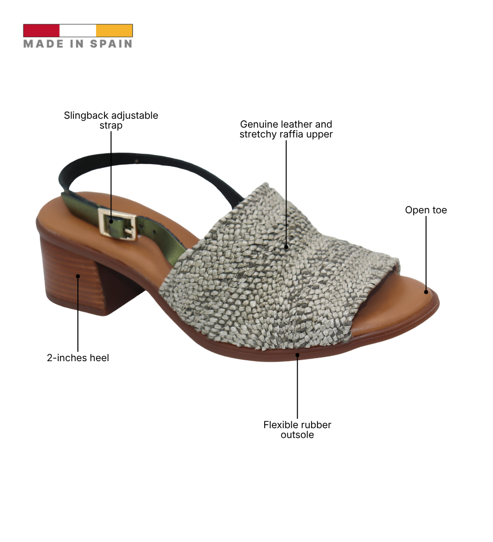 Eric Michael Rafa Stretch Raffia Slingback