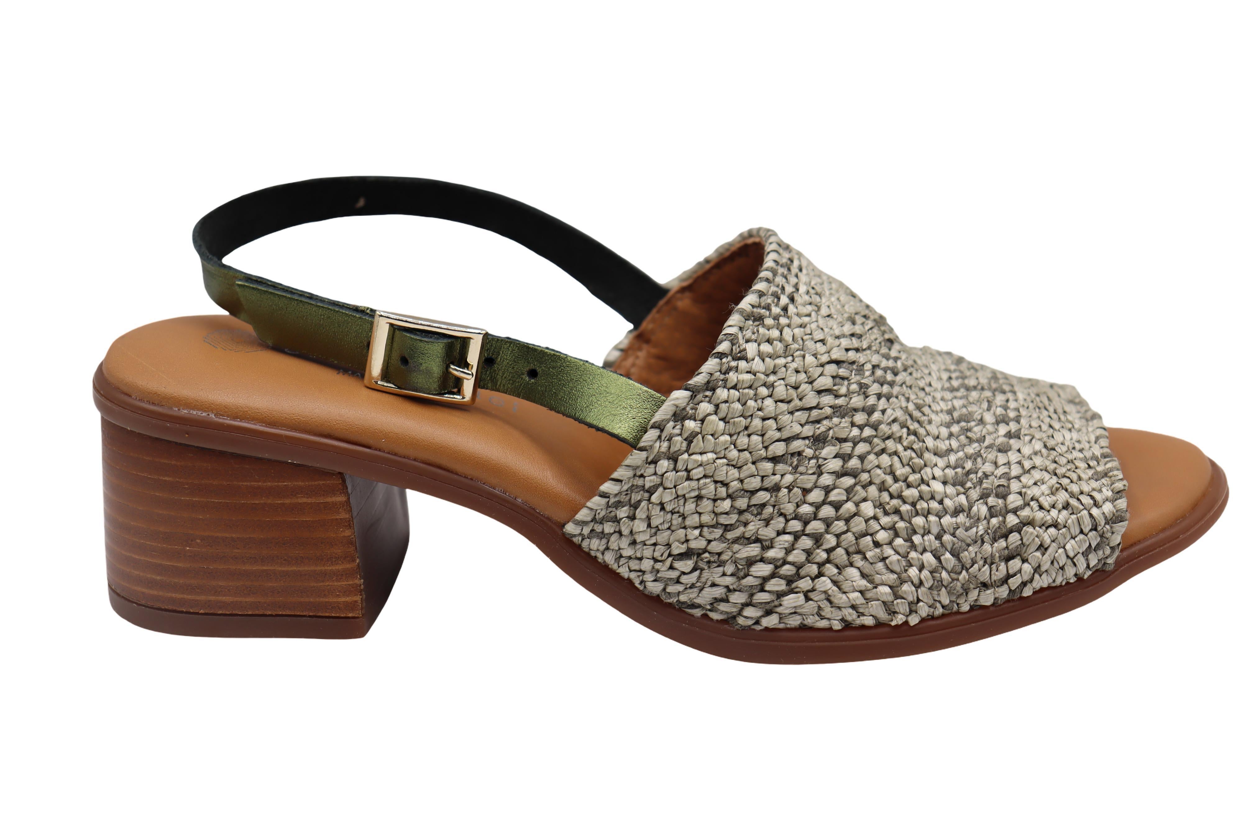 Eric Michael Rafa Stretch Raffia Slingback