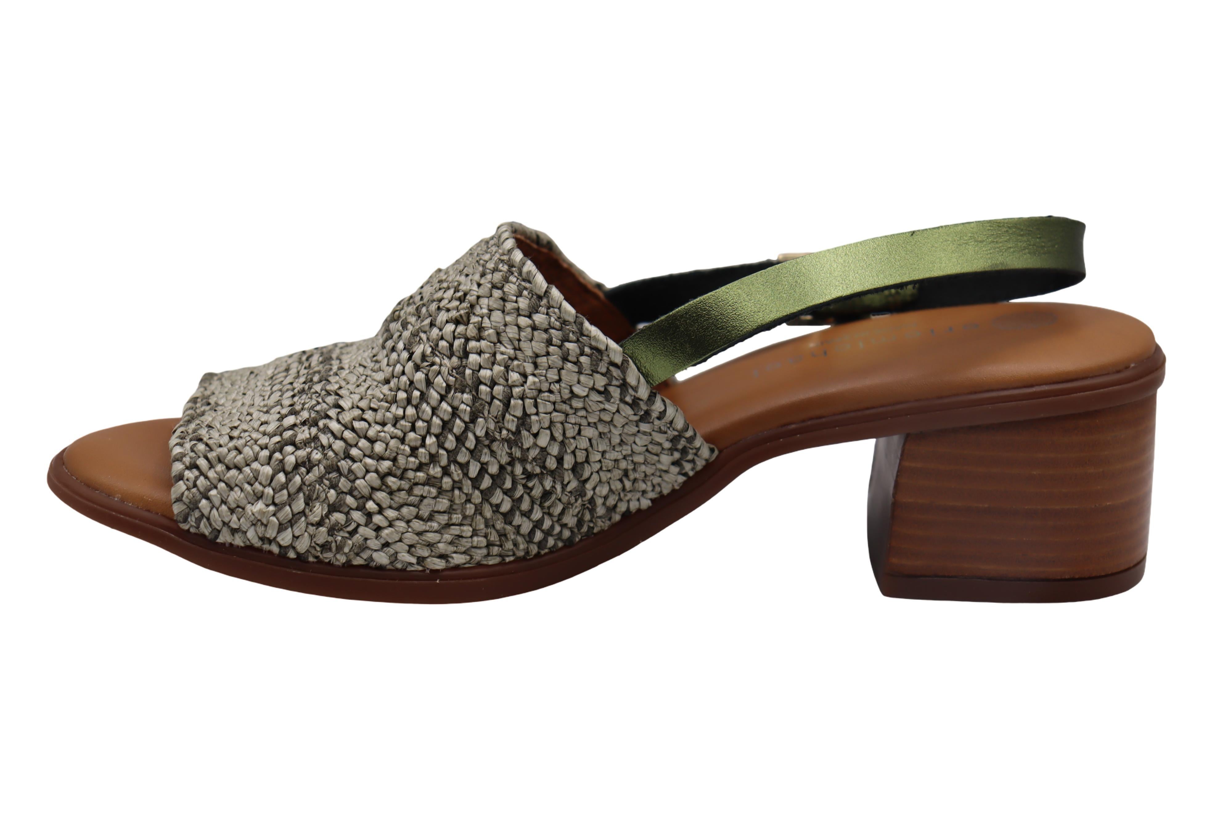 Eric Michael Rafa Stretch Raffia Slingback
