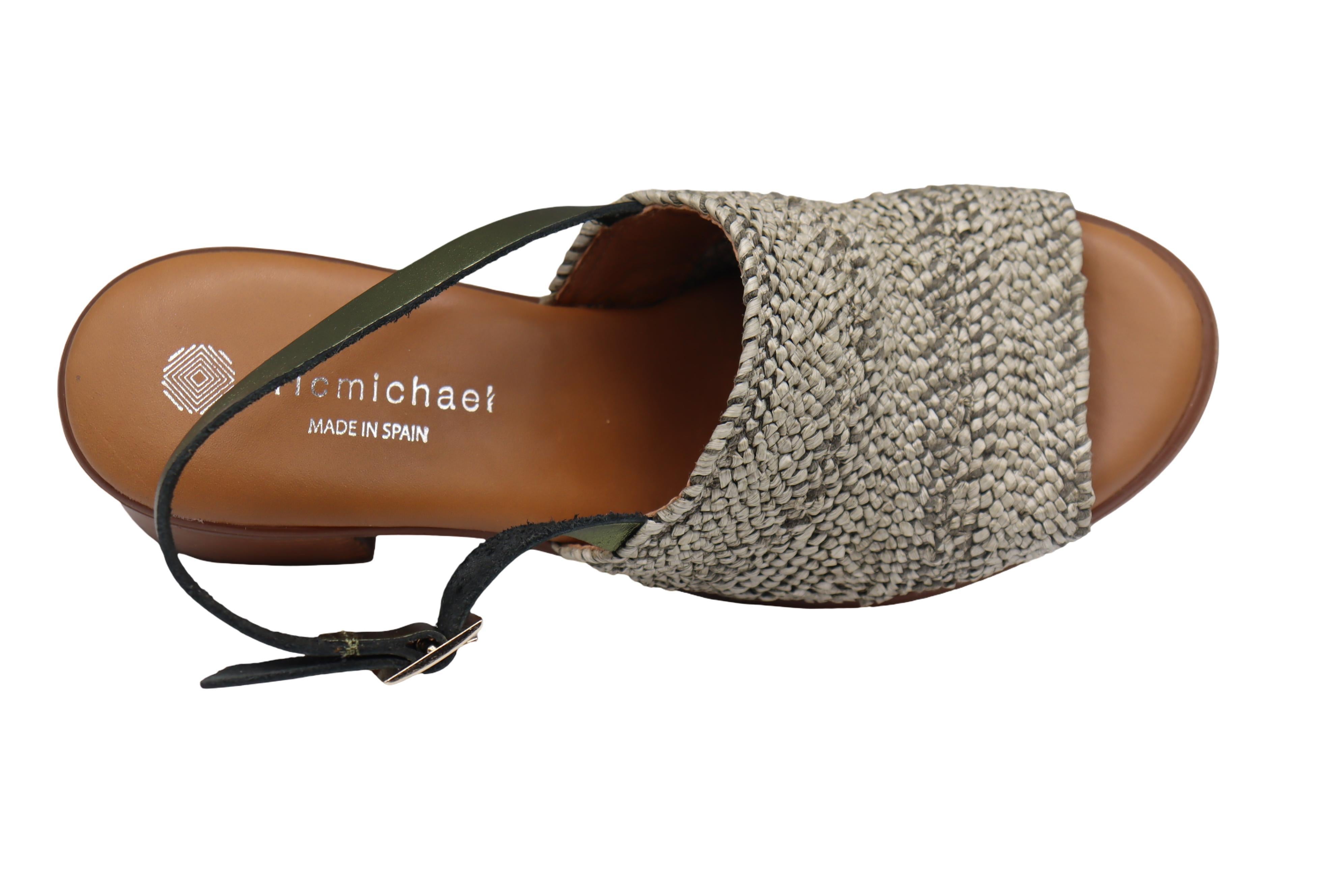 Eric Michael Rafa Stretch Raffia Slingback