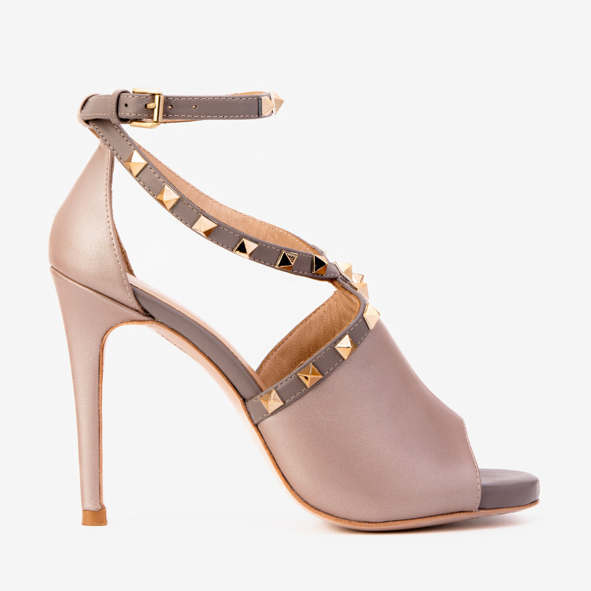 Vinci Leather The Ribnica Beige Leather Ankle Strap Women Sandal – product view 1