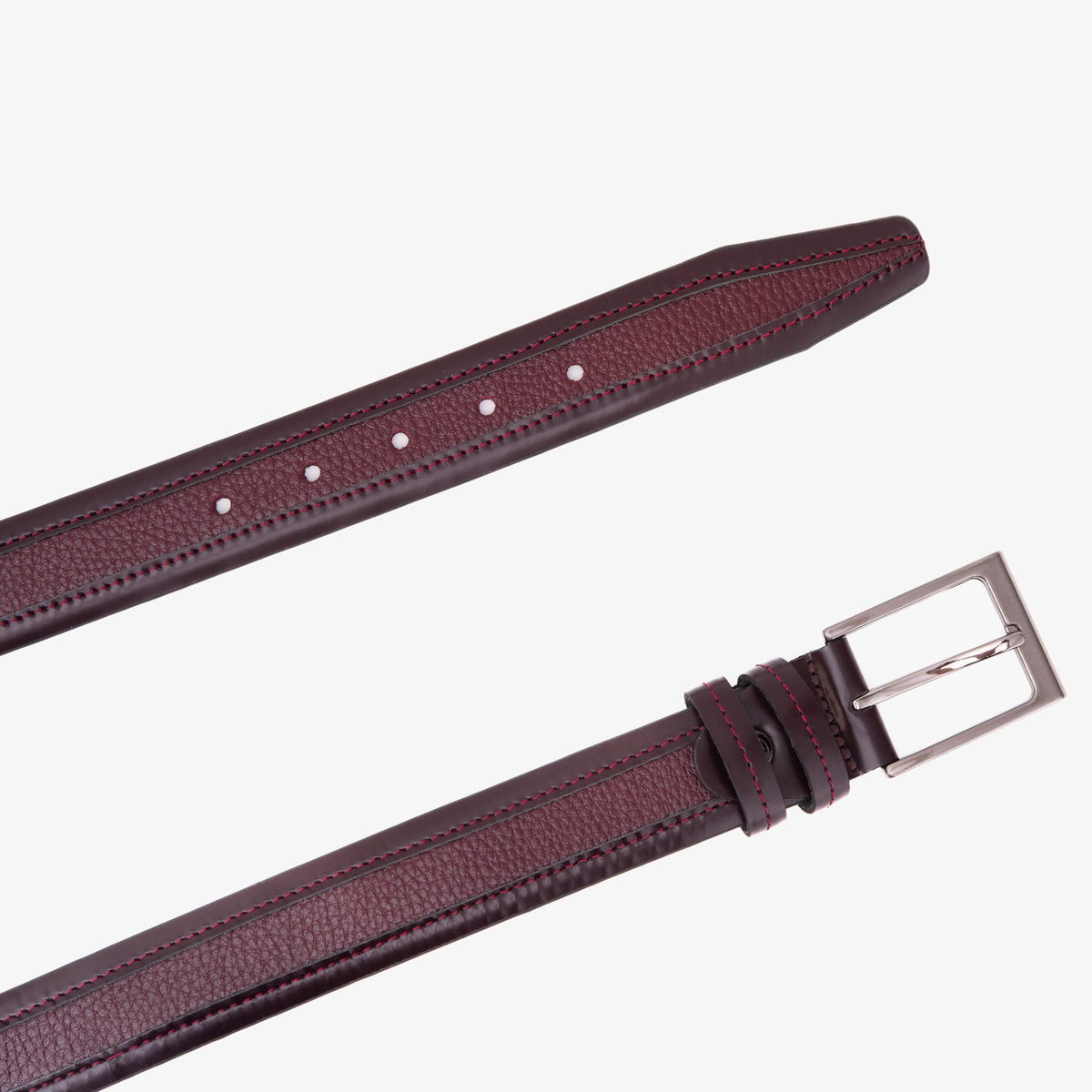 Vinci Leather The Everest & Rockwell BurgundyLeather Belt – product view 2