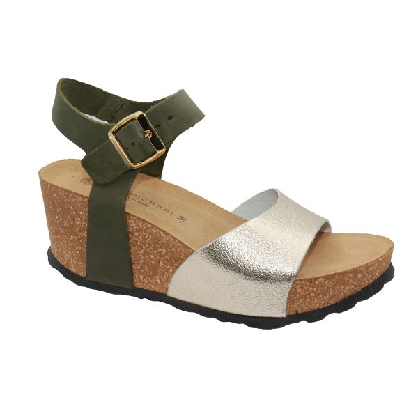 Eric Michael Rosalie Women’s Cork Wedge Leather Sandal