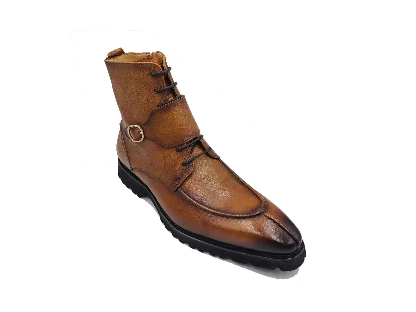 Carrucci Shoes Kb Rugged Split Toe Lace Up Boot Leather Boot KB480 03 back view