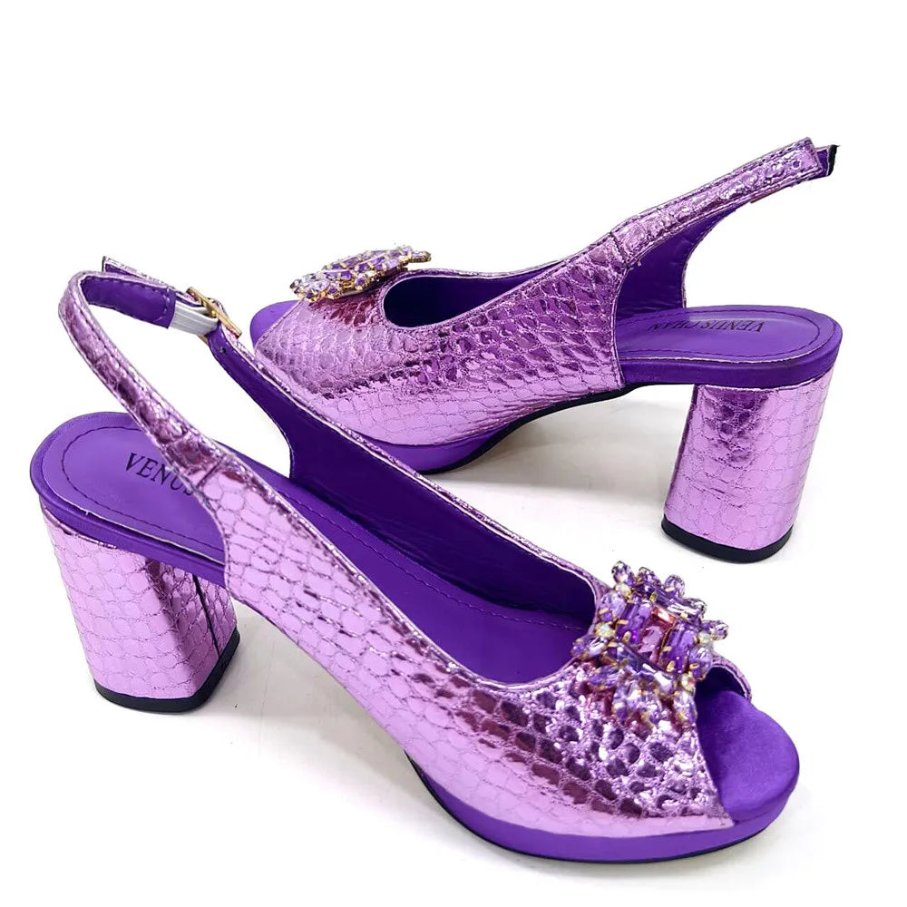 Open Toe Women Heels Shoes And Bag Set GRT543 – product view 5