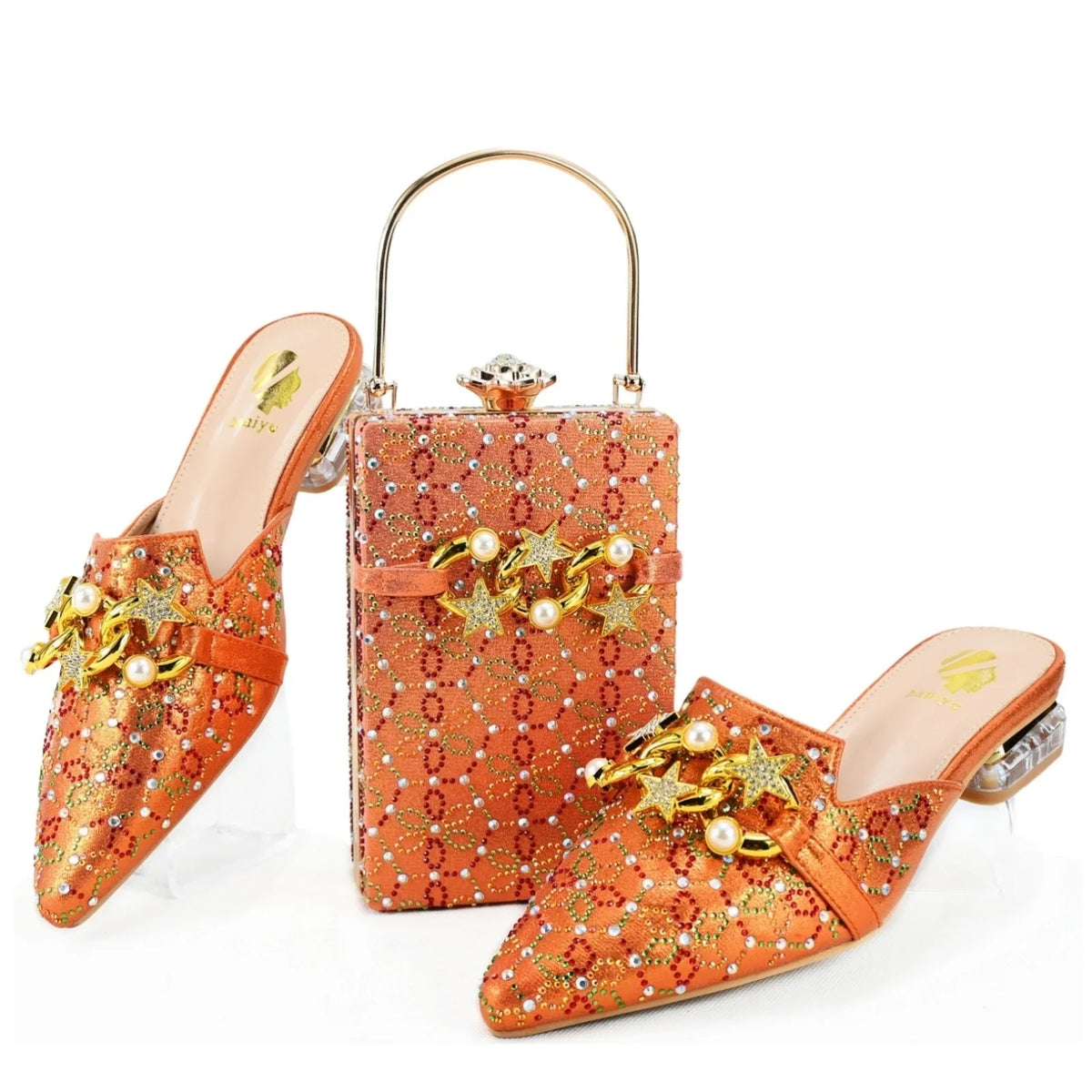 EdleessFashion Lastest Italian Ladies Shoes with Matching Bag Set HAE1-5 – product view 2