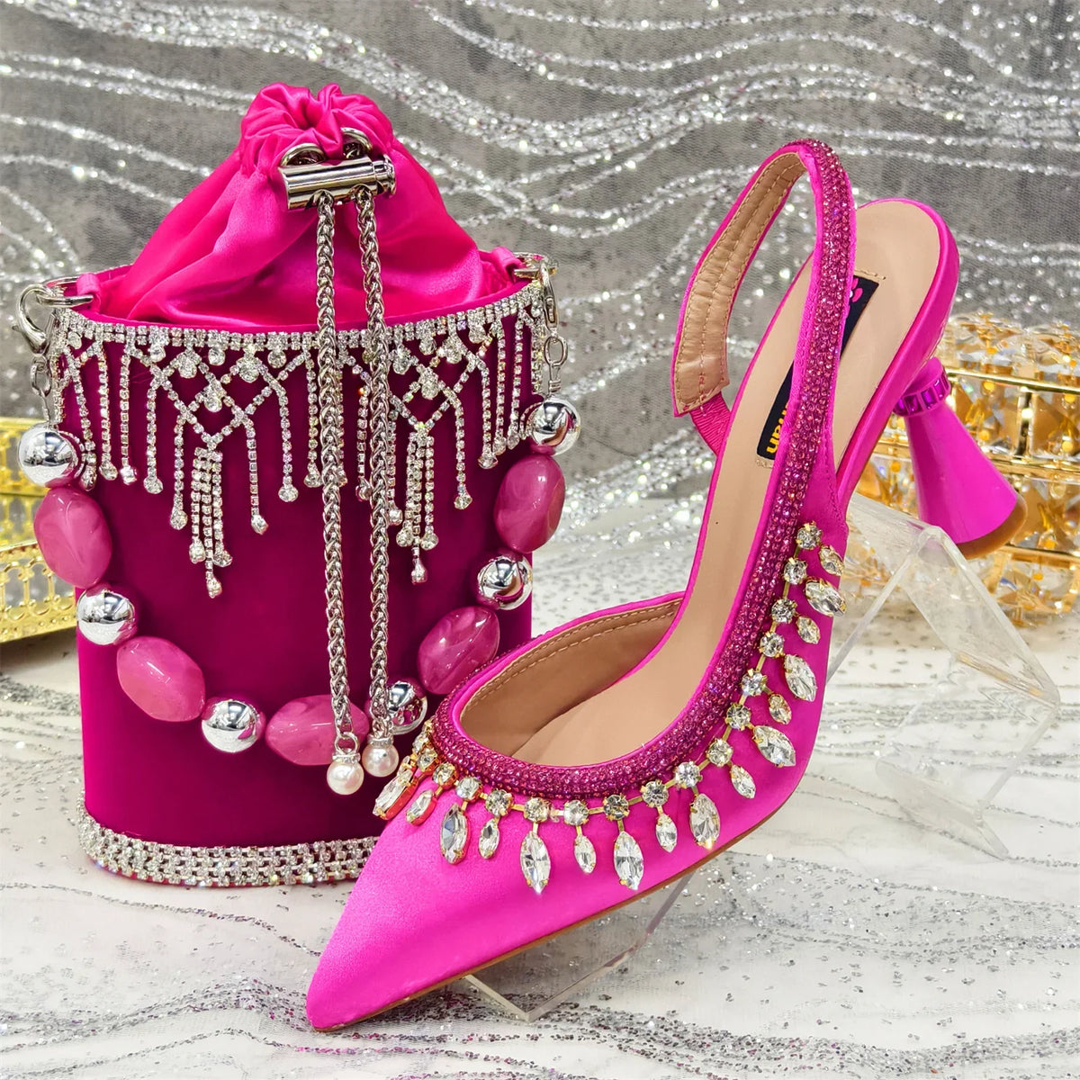 EdleessFashion Latest Women Heels Shoes and Bags Set - ED-67 β product view 2