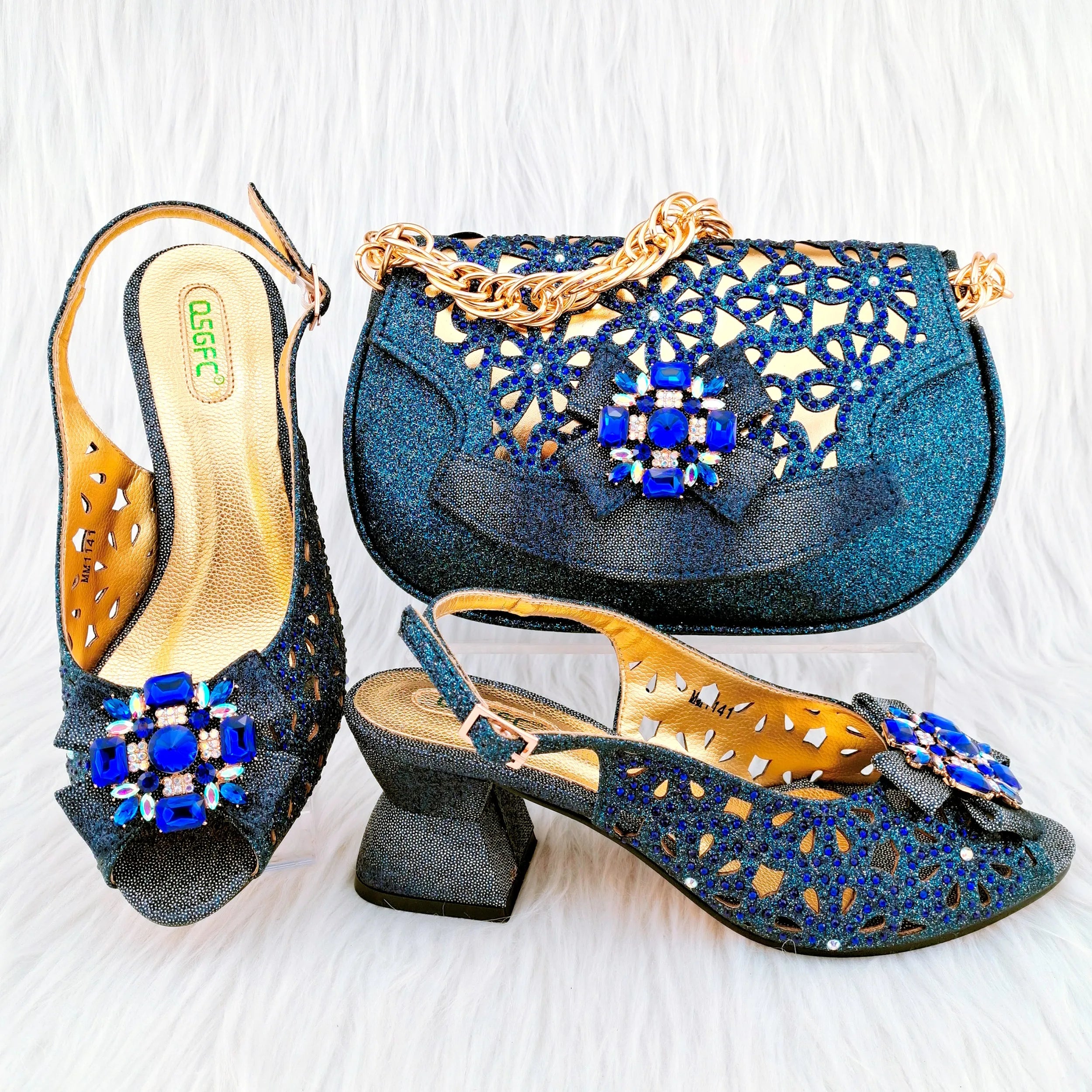 African Wedding Shoes and Bag Set HGY1-46