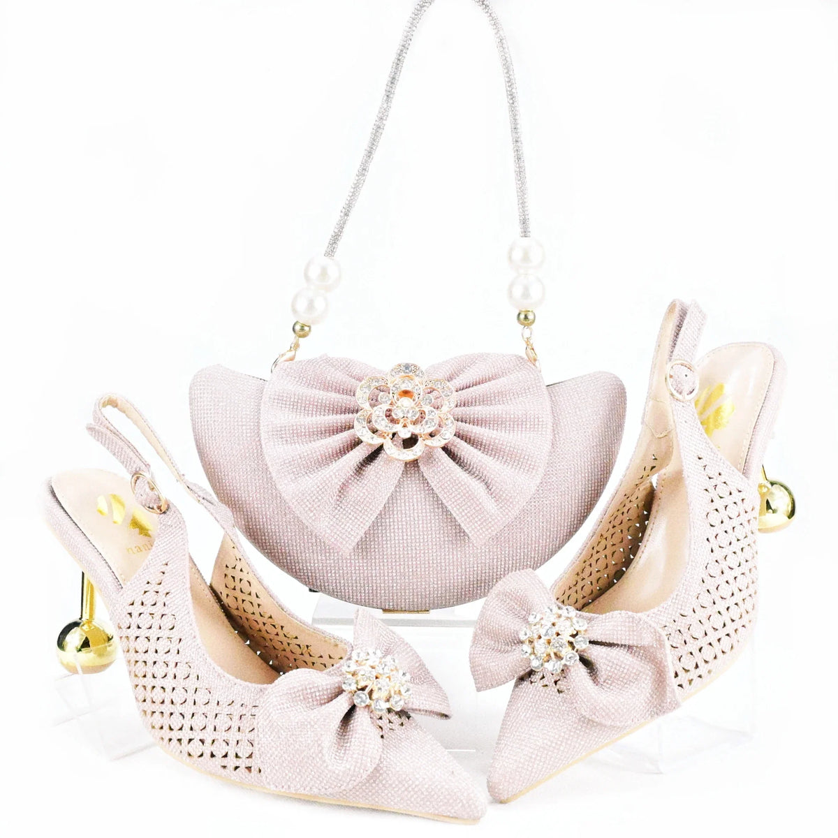 Latest African Wedding Shoes and Bag Set HAS1-21