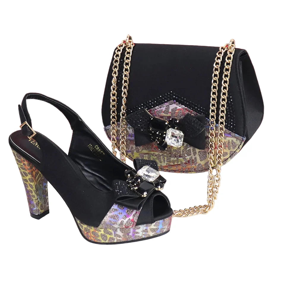 New Fashion Evening Shoes and Bag Set HTY543