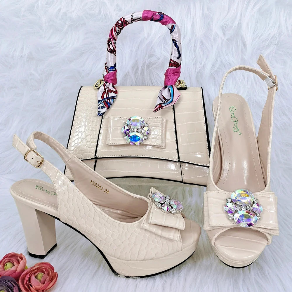 Ladies Shoes and Bag Set African Sets HFG1-29
